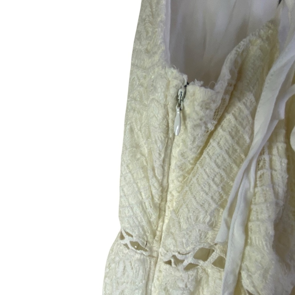 Hollister Ivory Crochet Lace Strappy Halter Maxi Dress Long Slit SZ XS - Picture 15 of 15